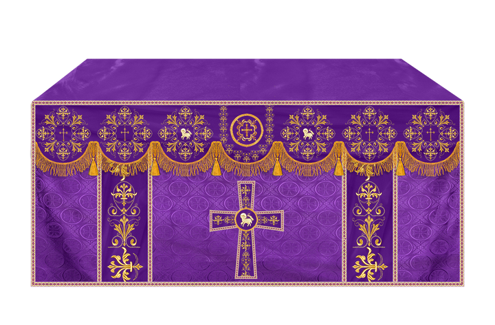 Embroidered Liturgical Church Altar Cloth with Spiritual Motif