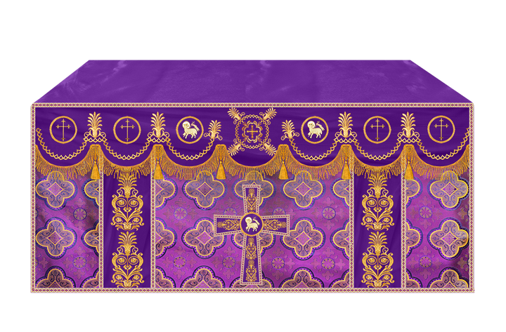 Altar Cloth with Embroidered Motif and Trims