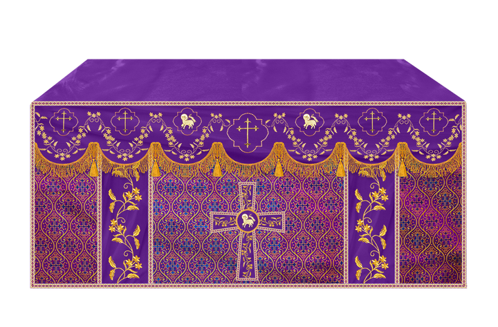 Altar Table Cloth With Floral Embroidery trims
