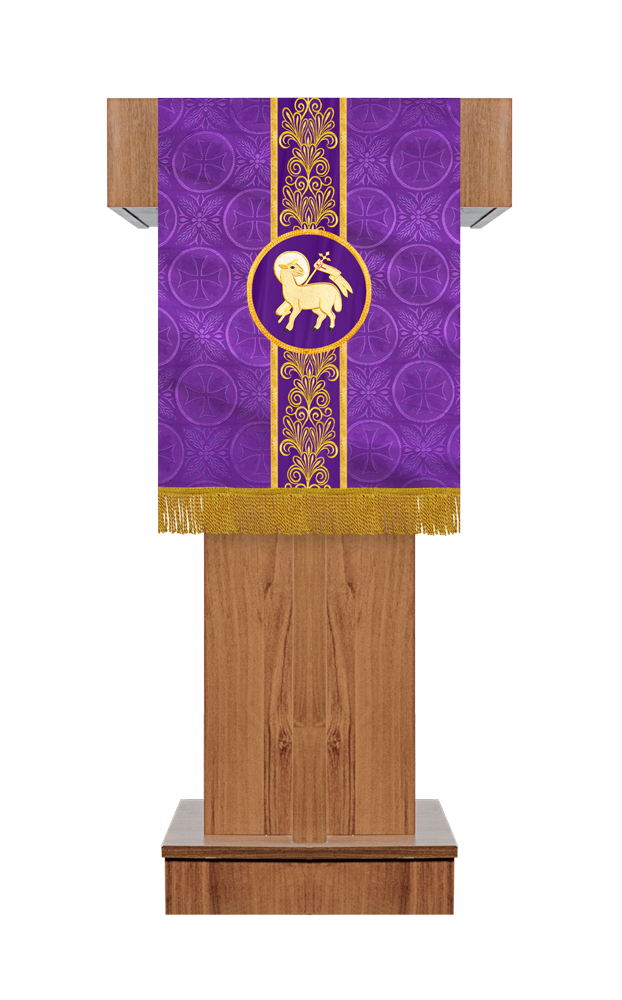 Premium Pulpit / Lectern Hanging with Embroidered Trims and Motif