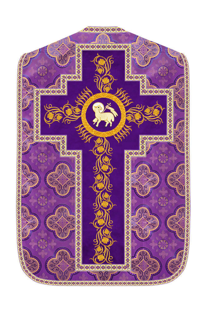 Roman Chasuble Vestment With Grapes Embroidery and Trims