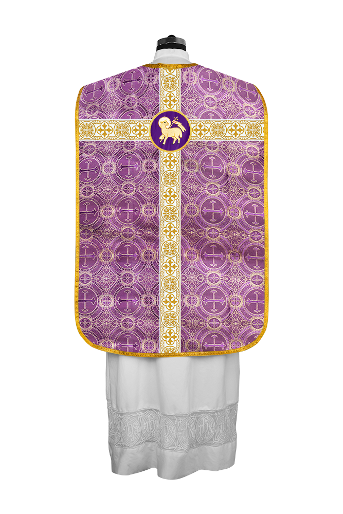 Casulla católica romana con motivo espiritual 