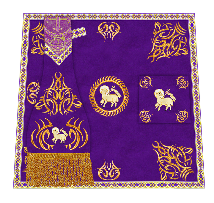 Borromean Chasuble Vestment With Braided Orphrey and Trims