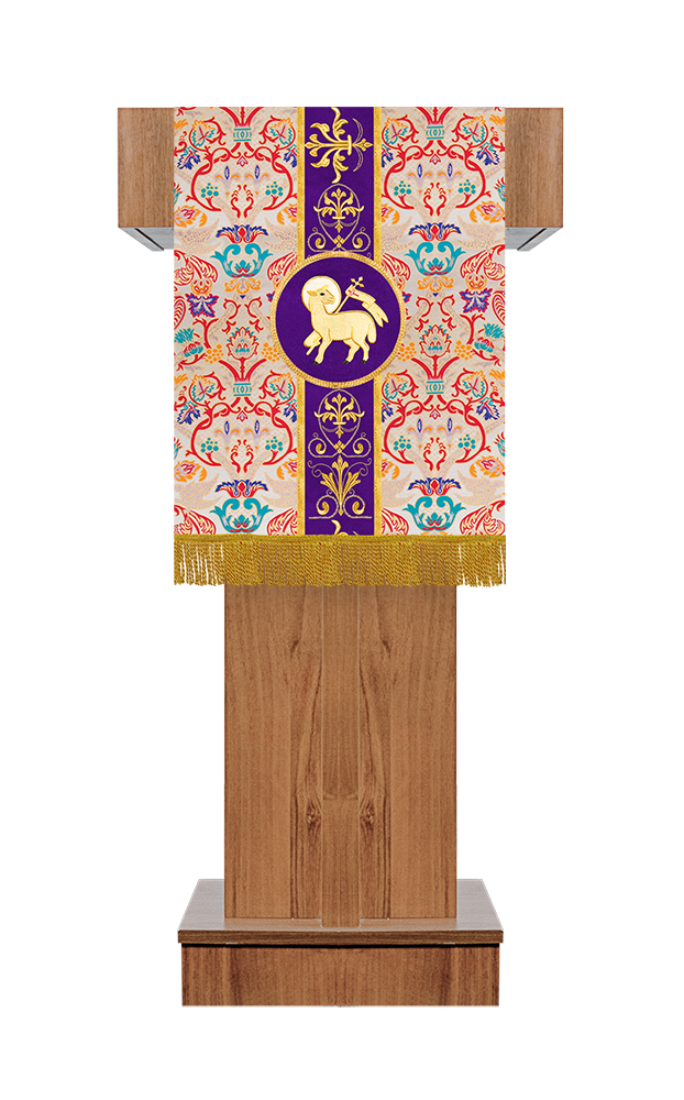 Tapestry Pulpit/Lectern with Ornate embroidered trims