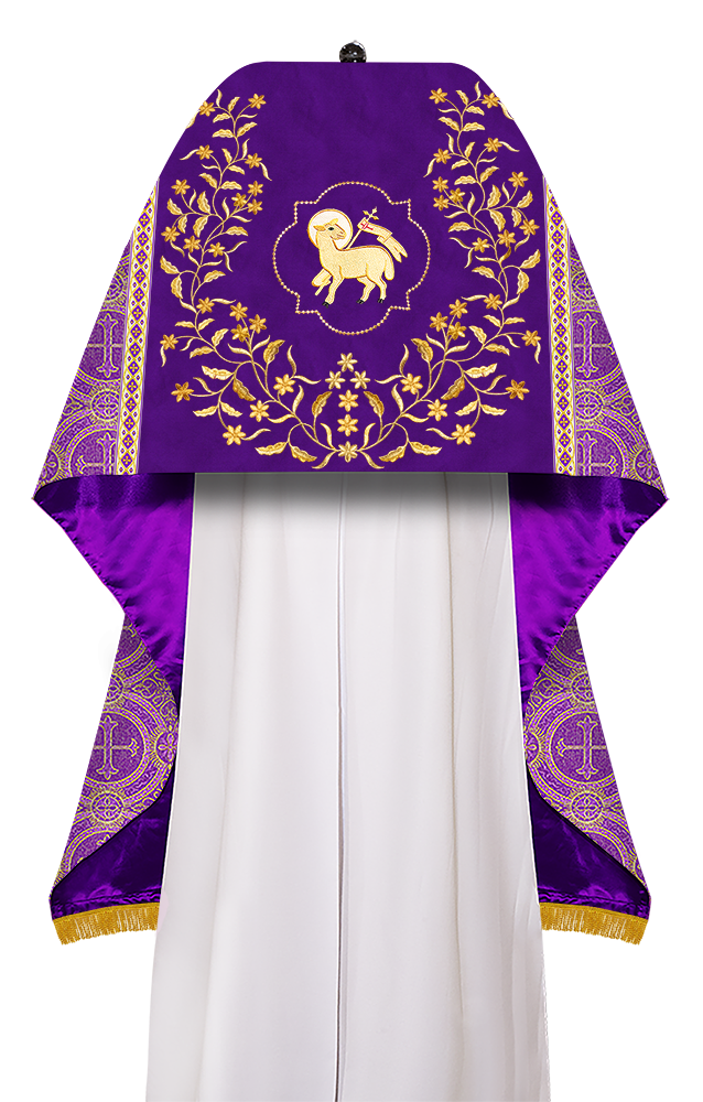 Humeral Veil Vestment with Floral Embroidered Trims