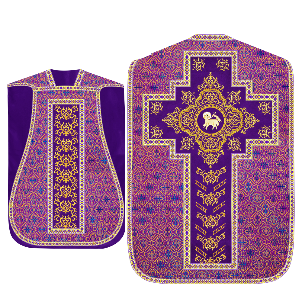 Traditional Fiddleback Vestment With Motifs and Trims