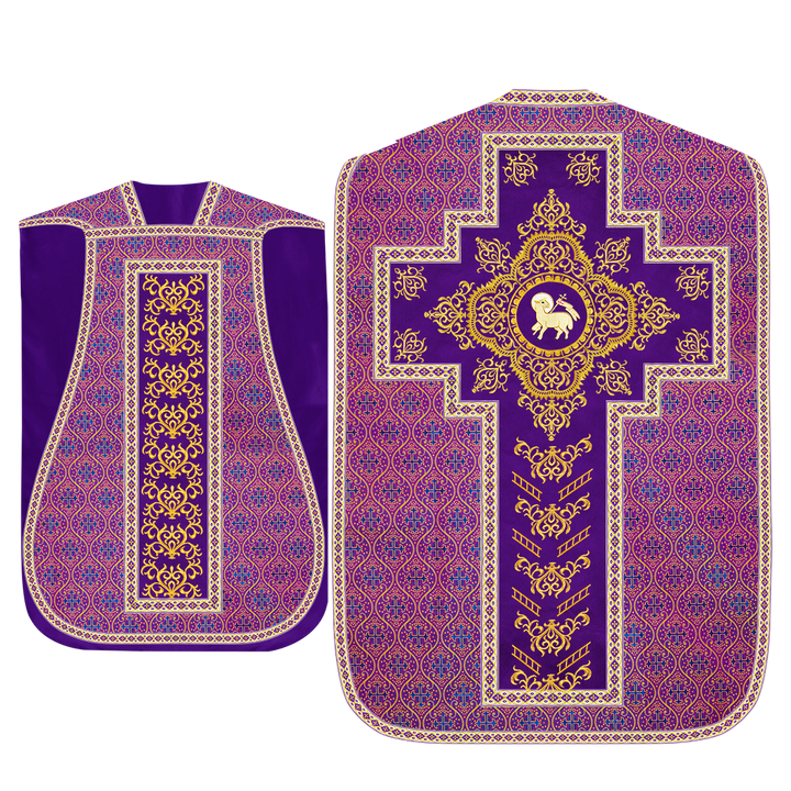 Traditional Fiddleback Vestment With Motifs and Trims