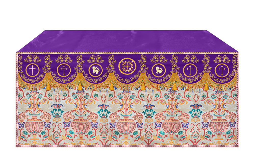 Tapestry  Altar Cloth with Liturgical Motif and Trims