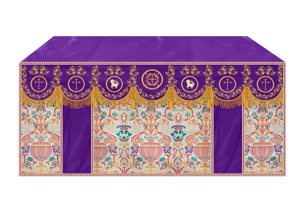 Tapestry  Altar Cloth with Liturgical Motif and Trims