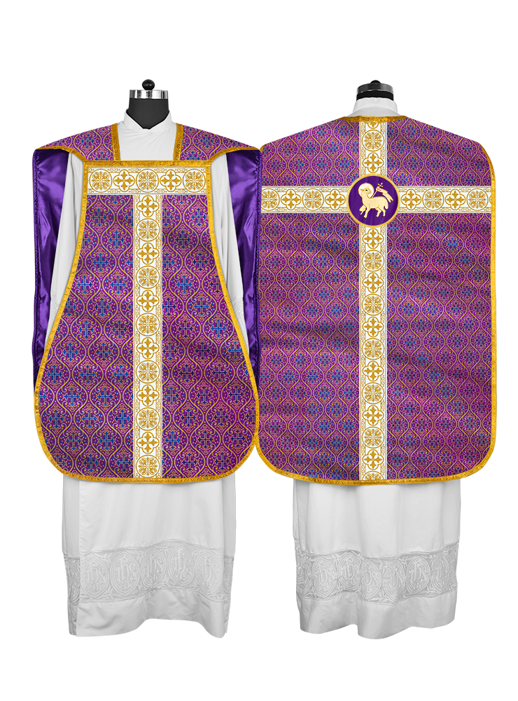 Casulla católica romana con motivo espiritual 