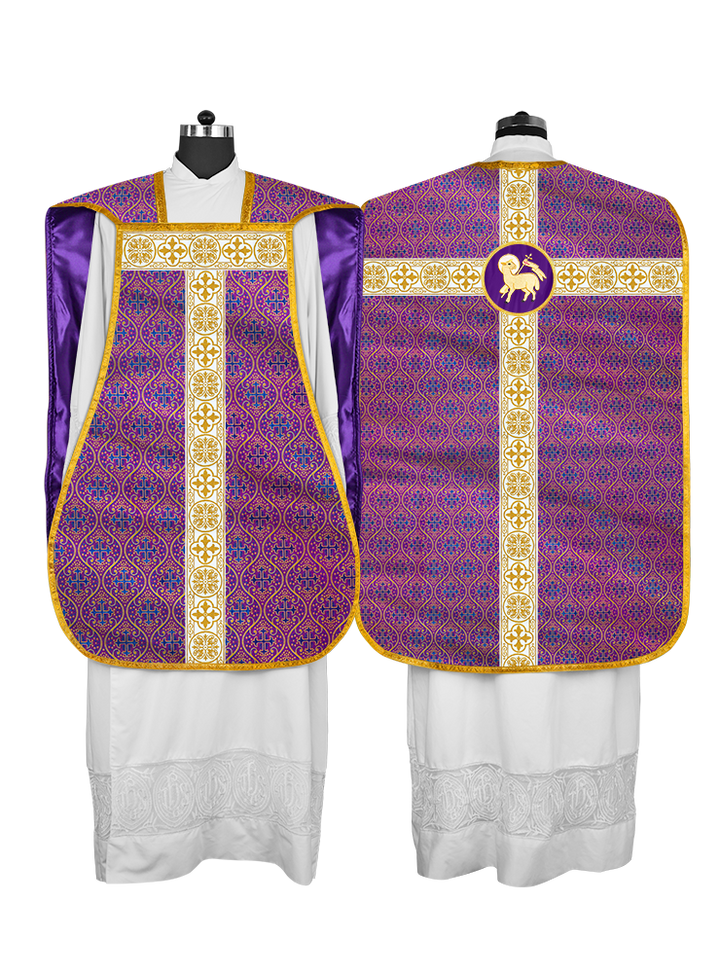 Casulla católica romana con motivo espiritual 