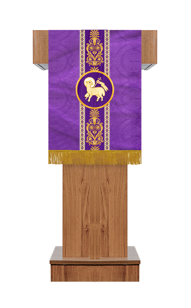 Pulpit/Lectern with Litugical Motif and Embroidery trims