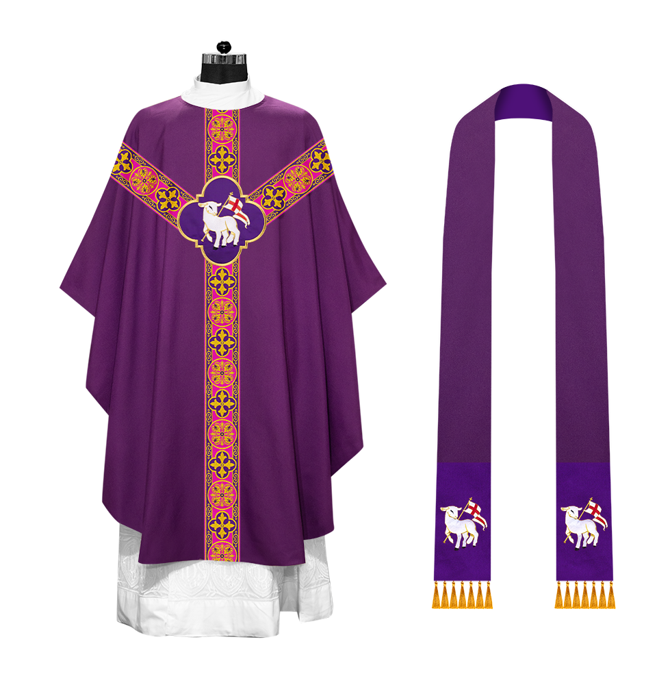 Gothic Chasuble with Cross Braided Trims