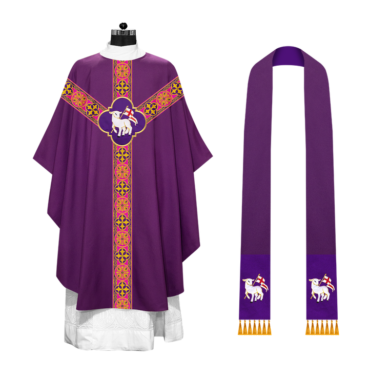 Gothic Chasuble with Cross Braided Trims