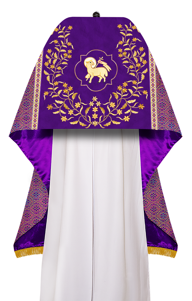 Humeral Veil Vestment with Floral Embroidered Trims