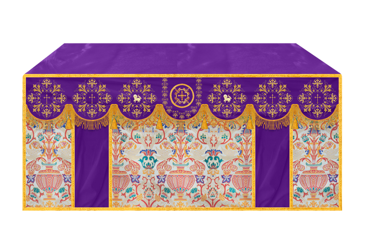 Tapestry Altar Cloth with Braided Embroidered Trims