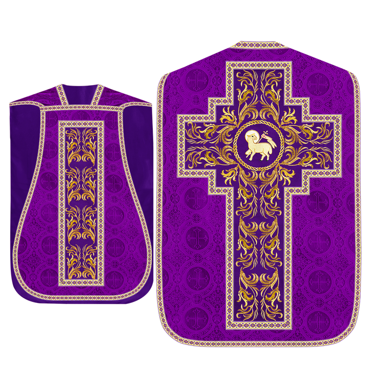 Roman Chasuble Vestment With Woven Braids and Trims