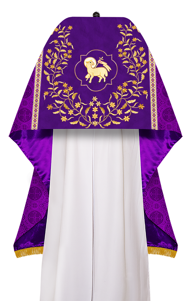 Humeral Veil Vestment with Floral Embroidered Trims