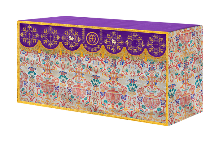 Tapestry Altar Cloth with Braided Embroidered Trims