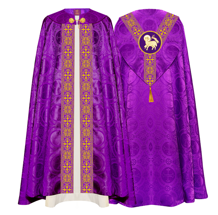 Gothic Cope Vestment with Y Type Braided Trims and Motifs