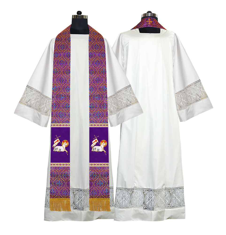 Embroidered LAMB Liturgical Clergy stole