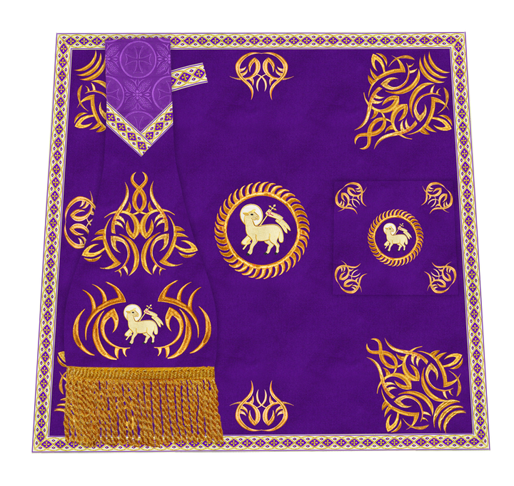 Church Altar Frontal with Ornate Embroidery & Spiritual Motifs