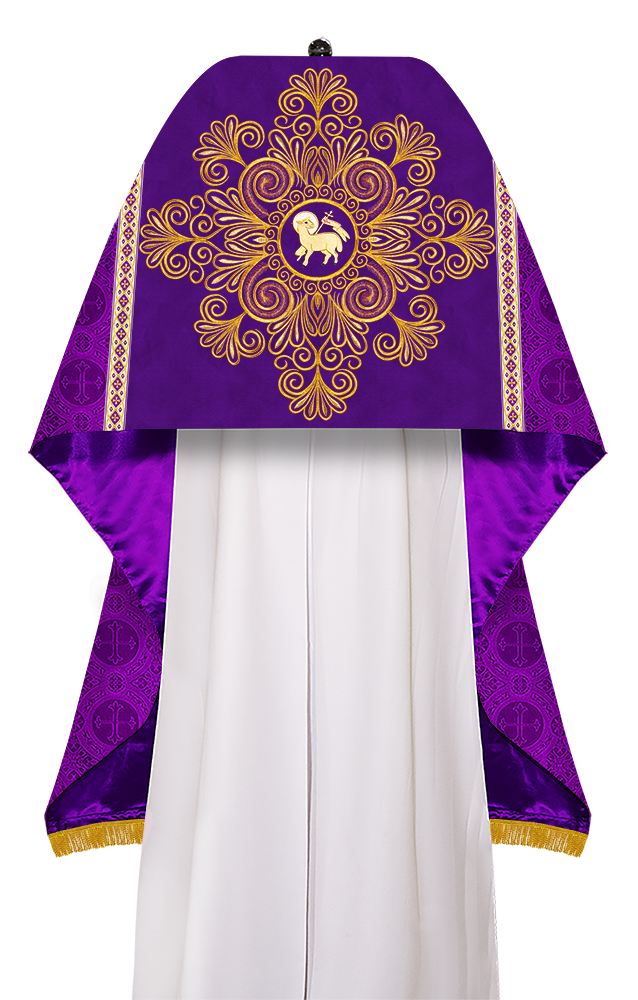 Humeral Veil Vestment with Braided Embroidery and Trims