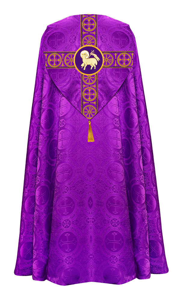 Gothic Cope Vestment with Cross Type Braided Motif