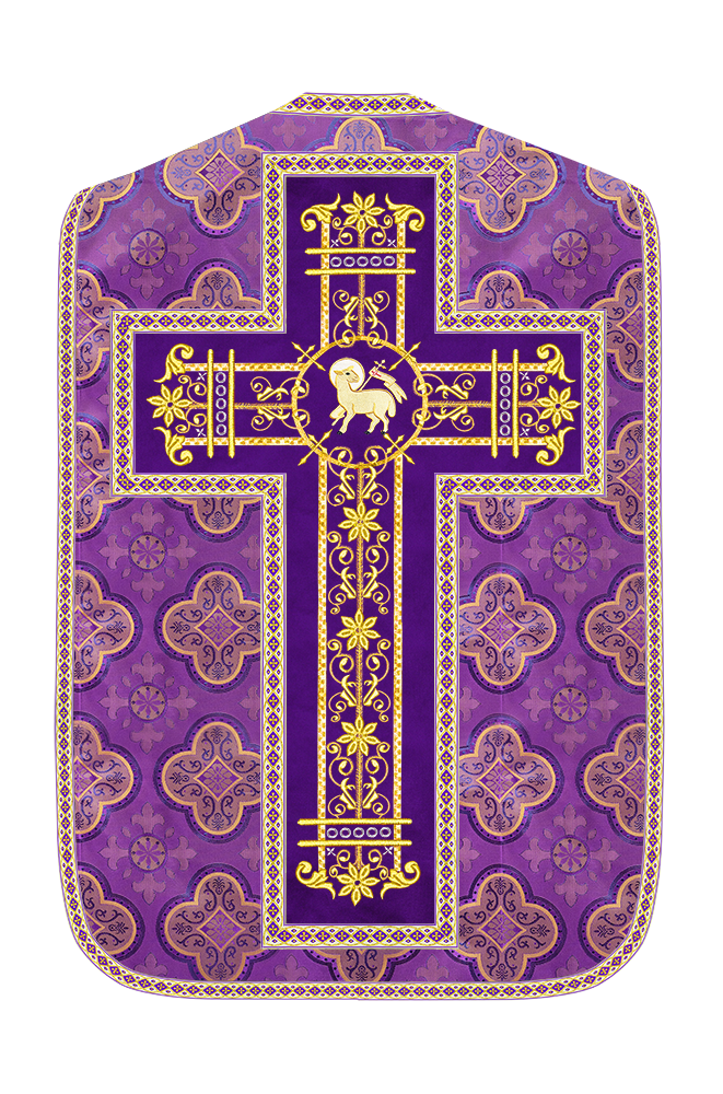 Roman Chasuble Vestment Enhanced With Orphrey and Trims