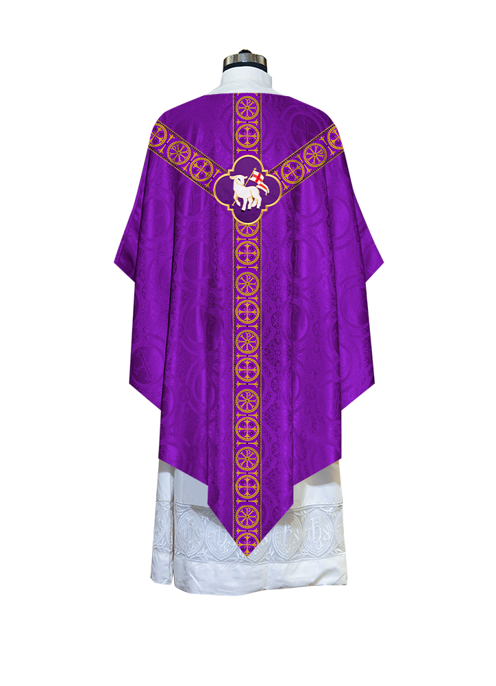 Divine Pugin Chasuble with Braided Lace Orphrey