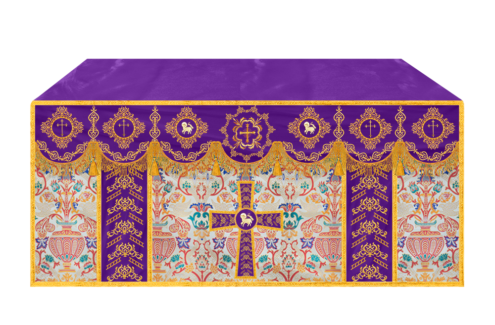 Embroidered Tapestry Altar Cloth with Spiritual Motif