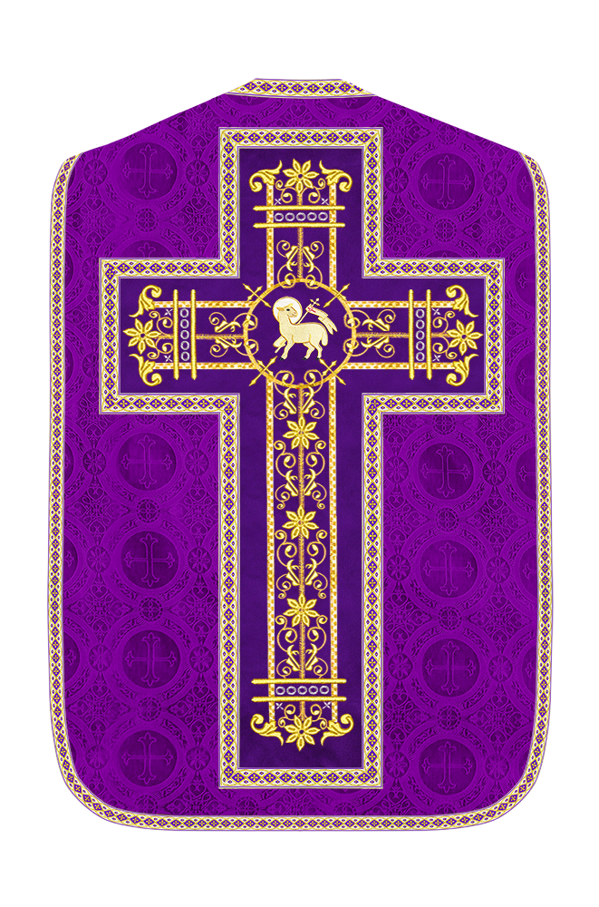 Roman Chasuble Vestment Enhanced With Orphrey and Trims