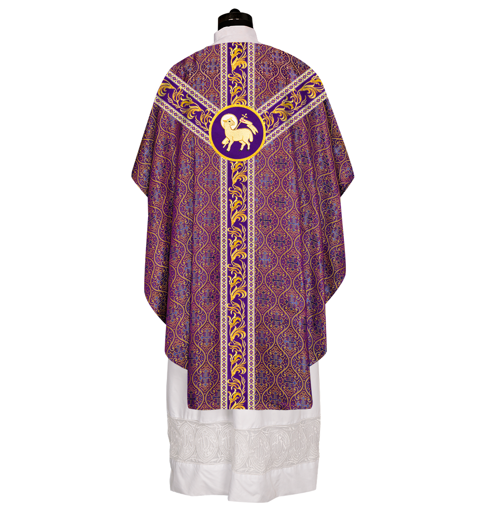 Gothic Chasuble Vestments With Ornate Embroidery And Trims