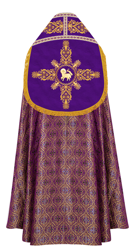 Embroidered Roman Cope with Adorned Spiritual Motif