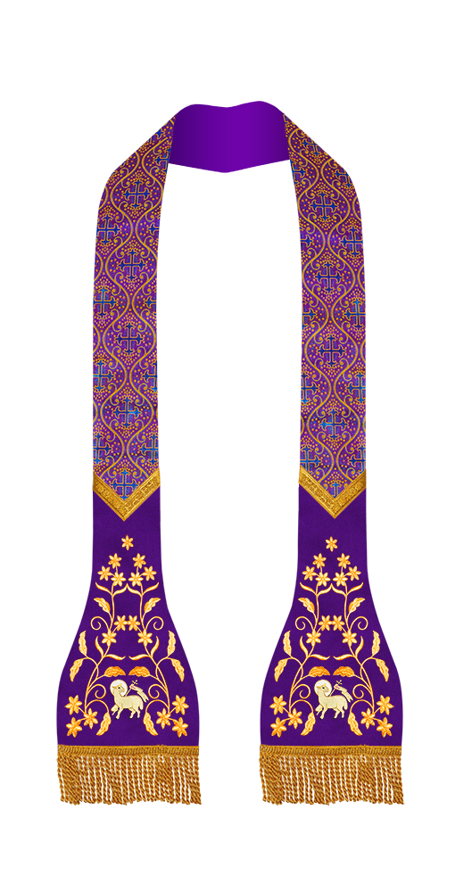 Set of 4 roman stole with floral design