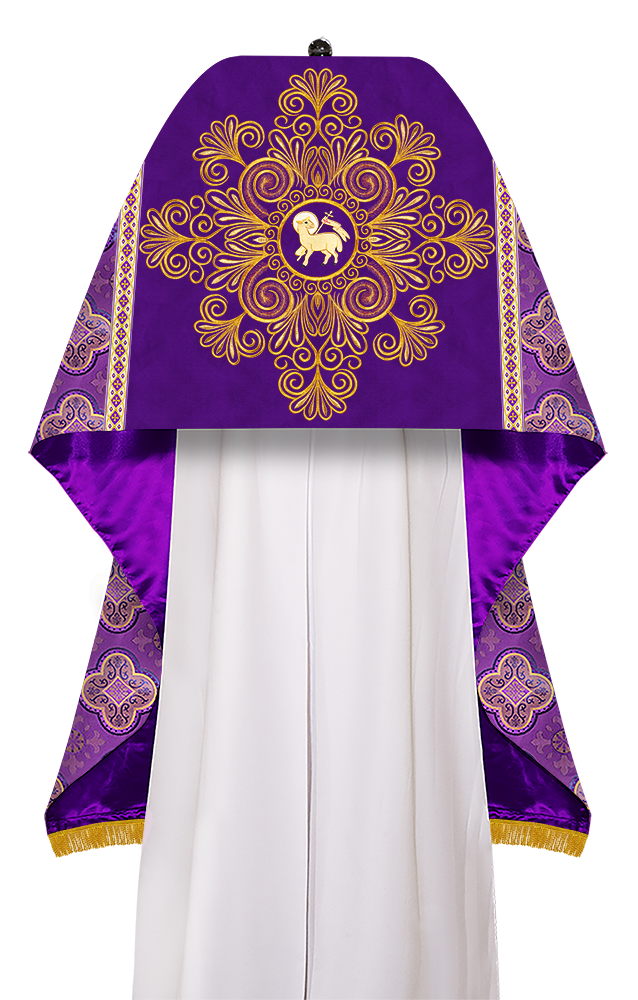 Humeral Veil Vestment with Braided Embroidery and Trims