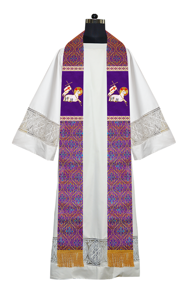 Embroidered LAMB Liturgical Clergy stole