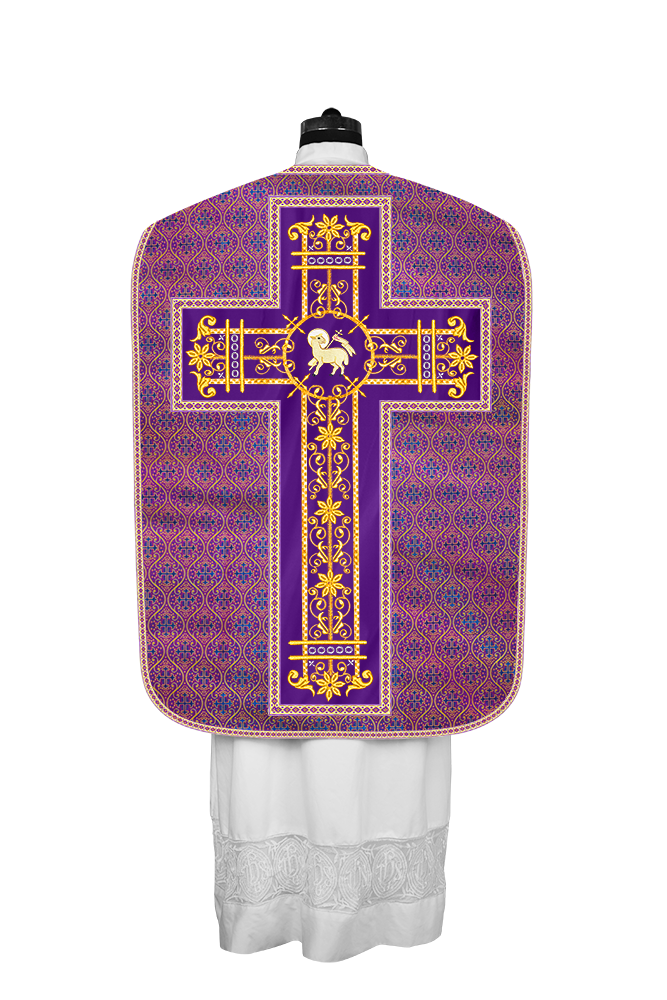 Roman Chasuble Vestment Enhanced With Orphrey and Trims