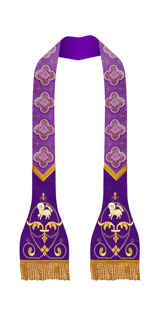 Liturgical Stole with embroidered motif