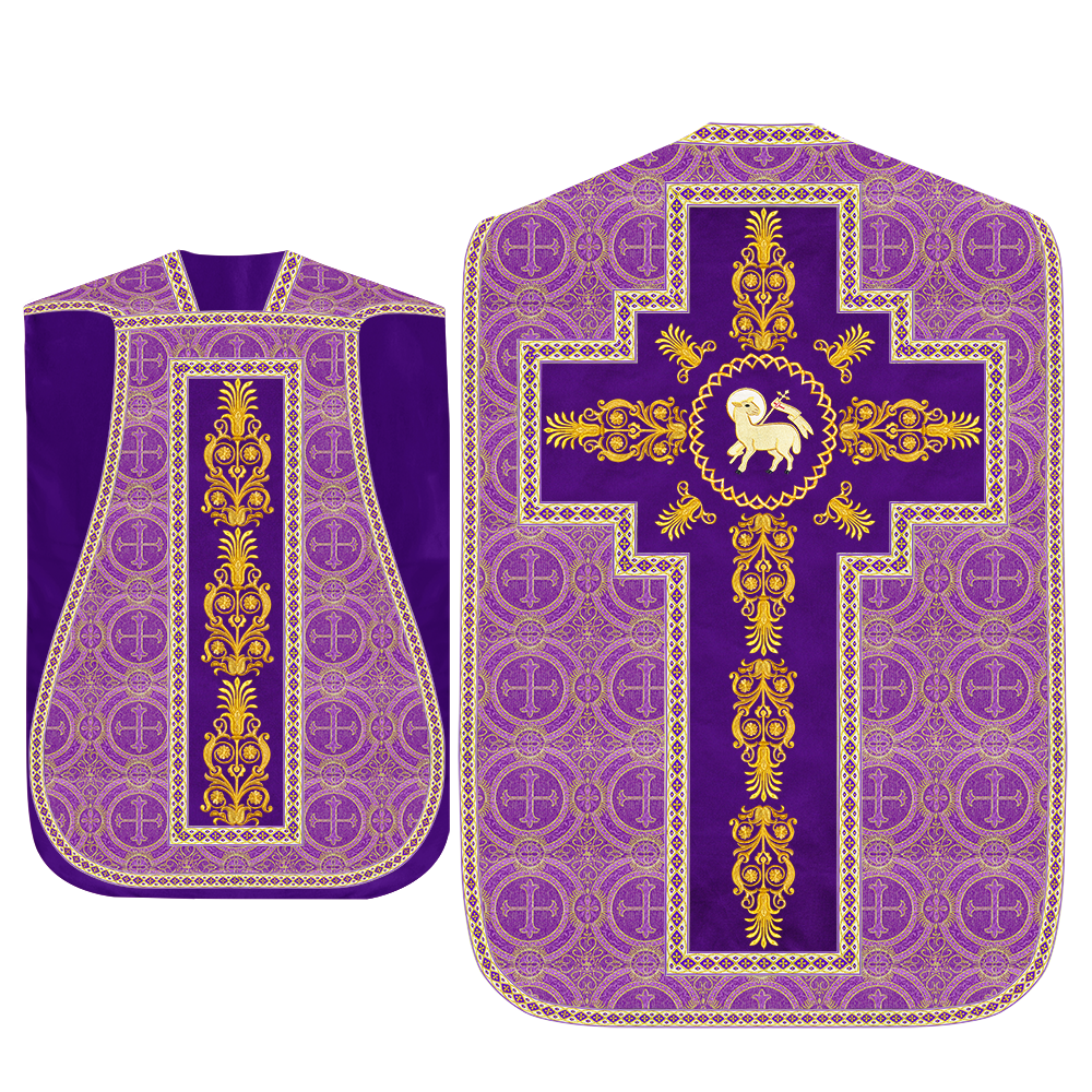 Roman Chasuble Vestments Adorned With Trims