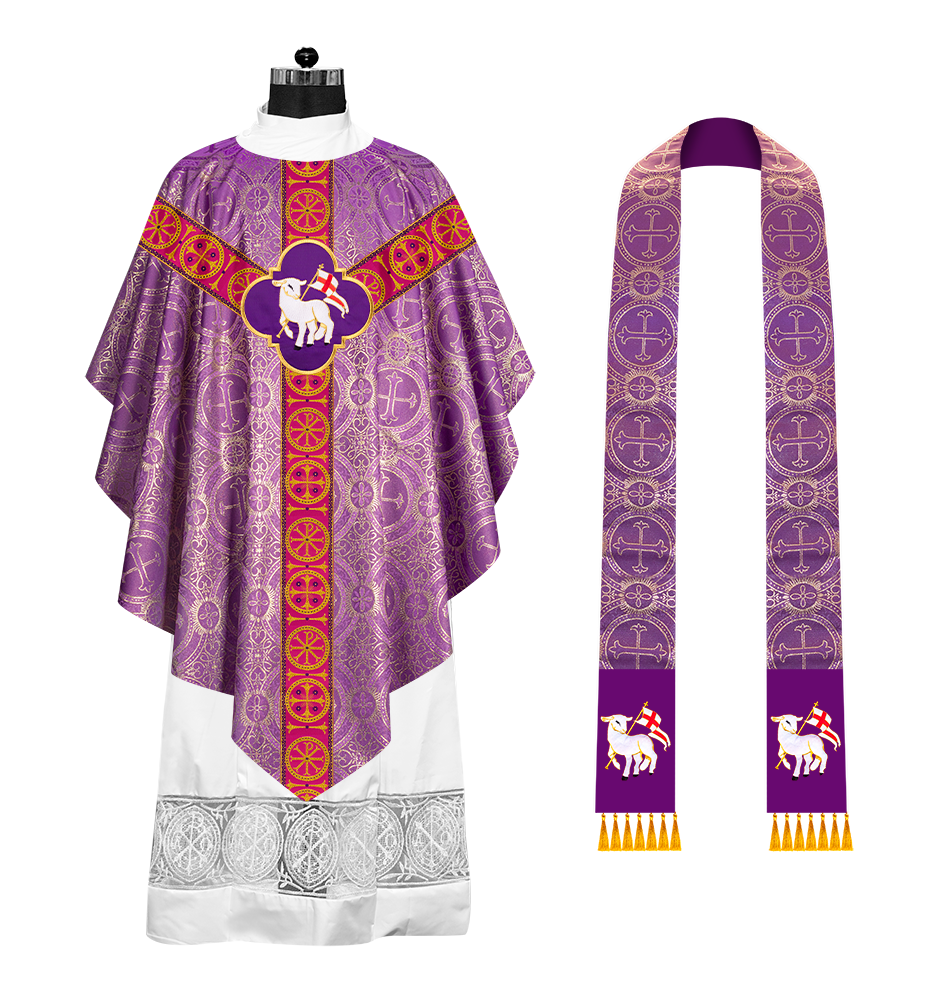 Embroidered Pugin Chasuble with Spiritual Motif