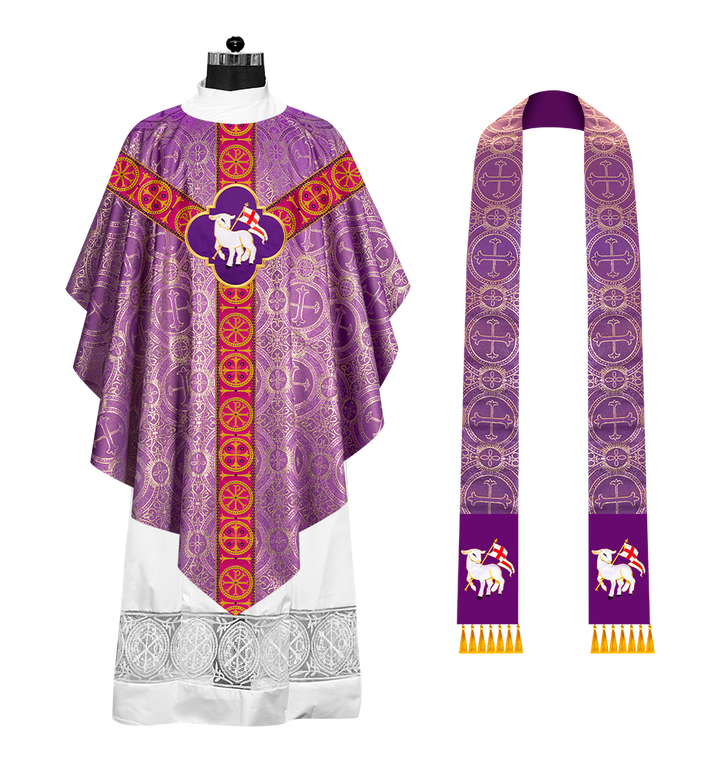 Embroidered Pugin Chasuble with Spiritual Motif