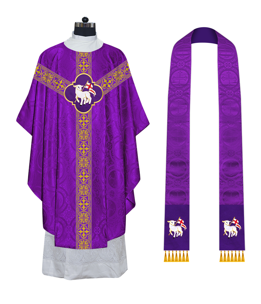 Gothic Chasuble with Ornate Braided Trims