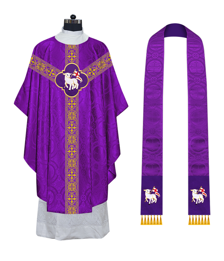 Gothic Chasuble with Ornate Braided Trims