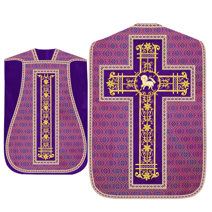 Roman Chasuble Vestment Enhanced With Orphrey and Trims