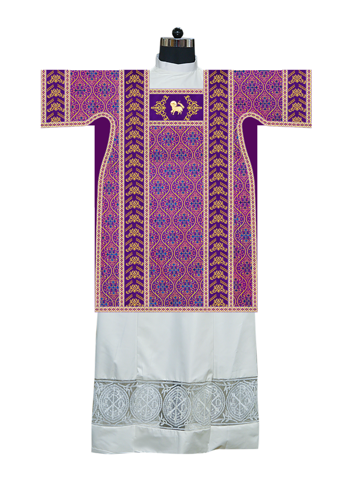 Tunicle Vestment with Braided Motif and Trims