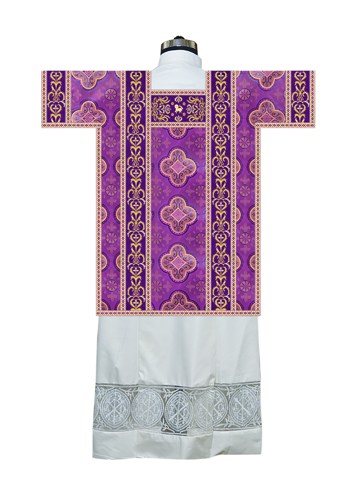 Tunicle Vestment with Spiritual Motif and Trims