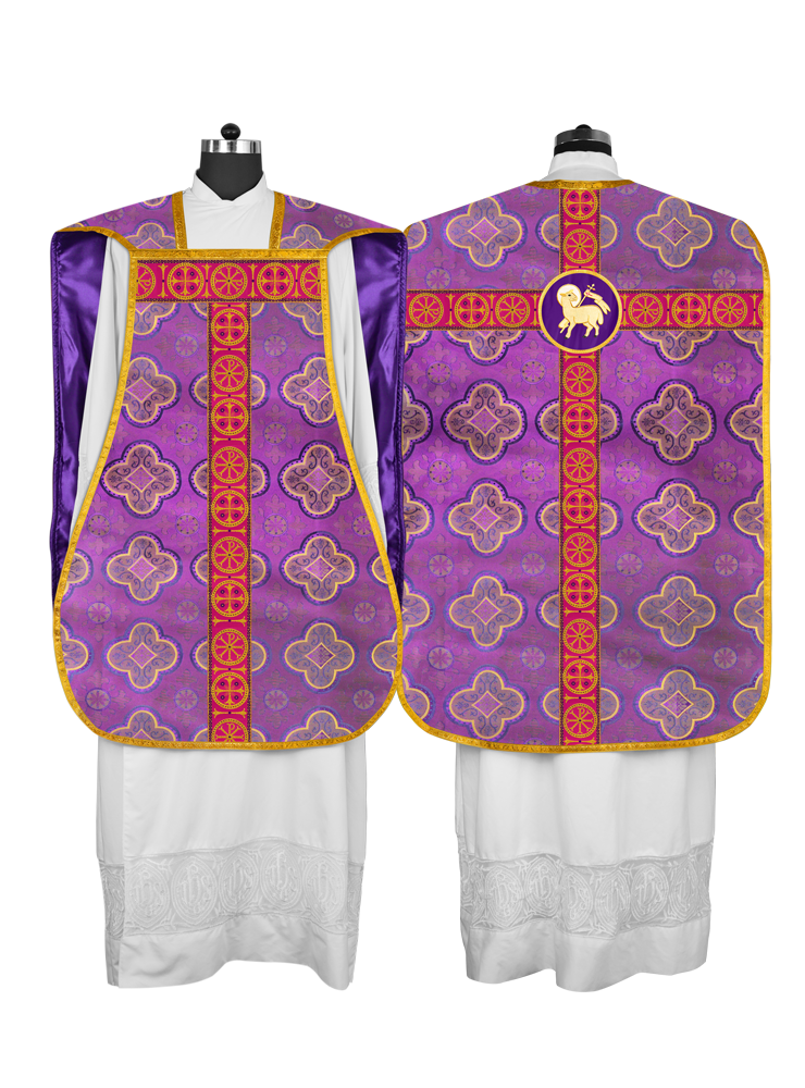 Catholic Roman Chasuble with Ornate Orphrey