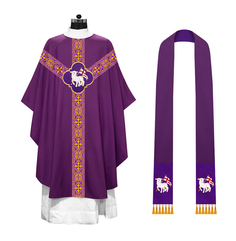 Gothic Chasuble with Ornate Braided Trims