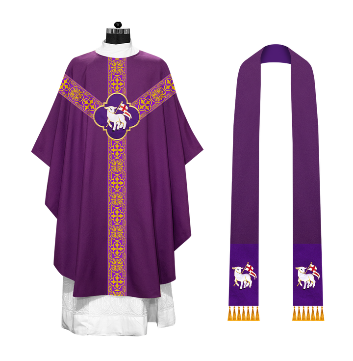 Gothic Chasuble with Ornate Braided Trims